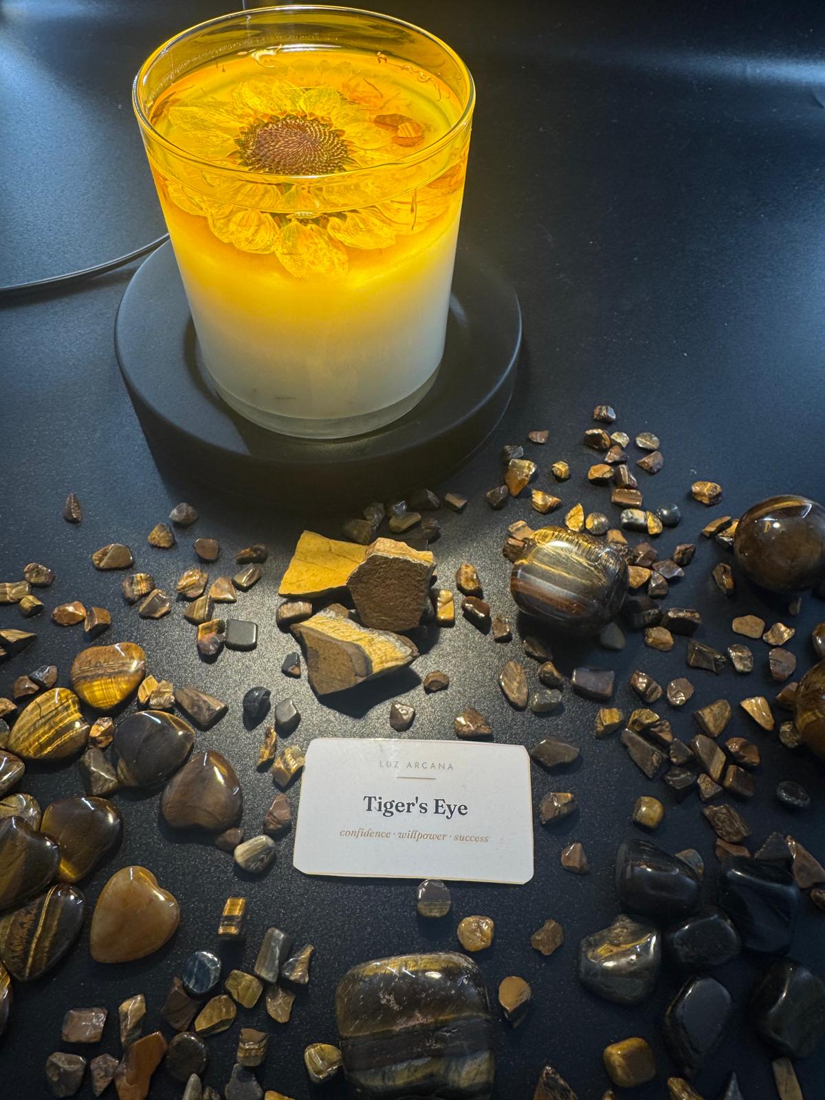 SUCCESS & AMBITION • Tiger's Eye Wickless Candle
